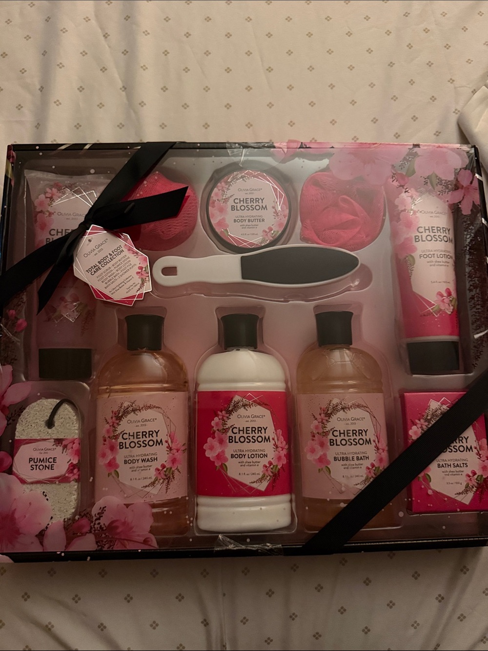 Olivia Grace Cherry Blossom Bath & Body Gift Set - Pink